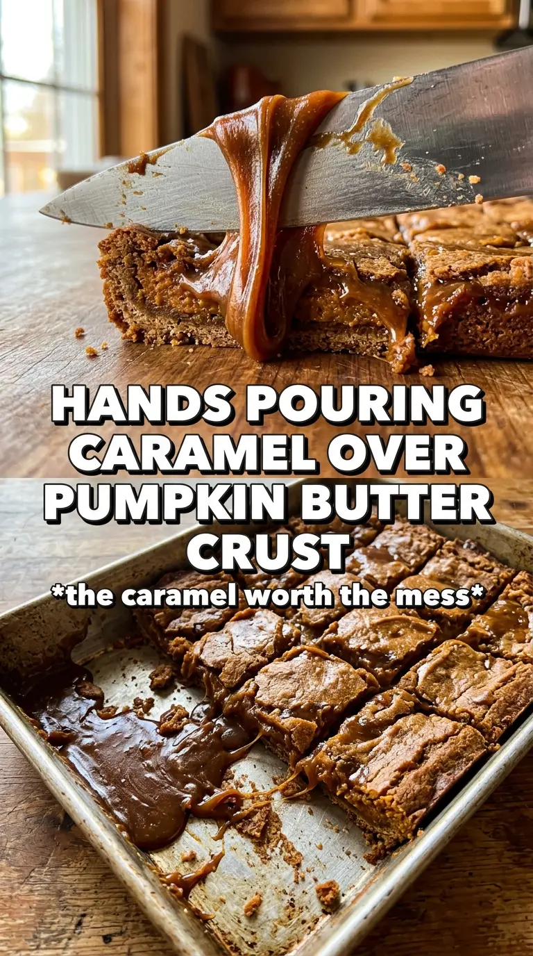 Caramel Pumpkin Butter Bars pumpkin caramel shortbread