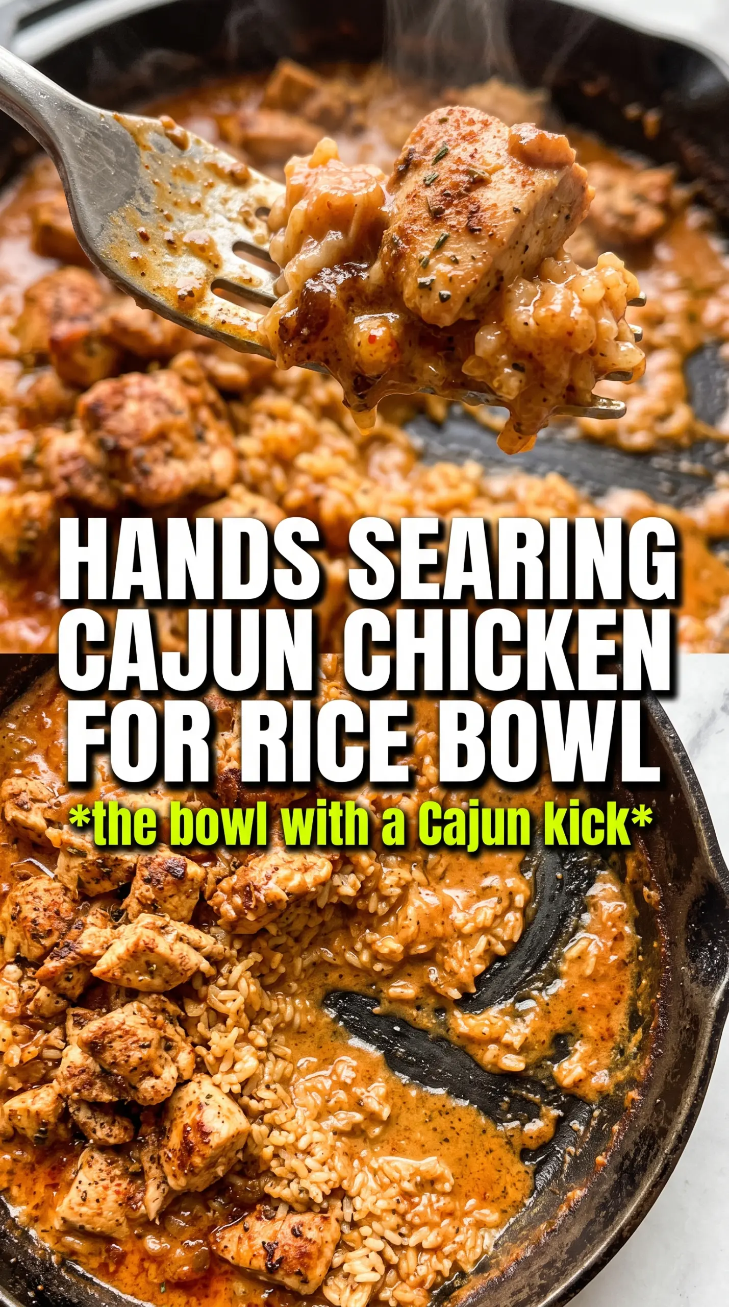 Creamy Cajun Chicken and Rice Bowls vibrant saucy skillet meal