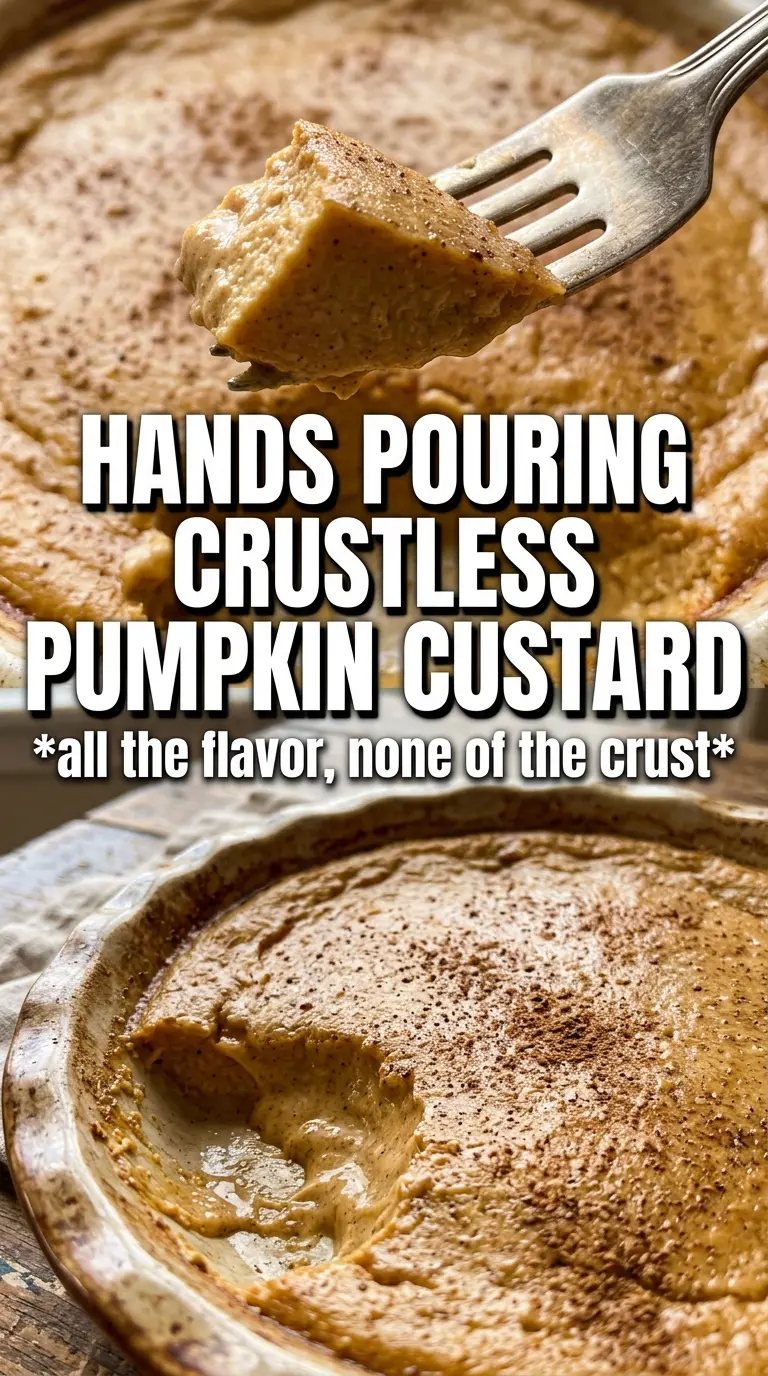Crustless pumpkin pie silky custard