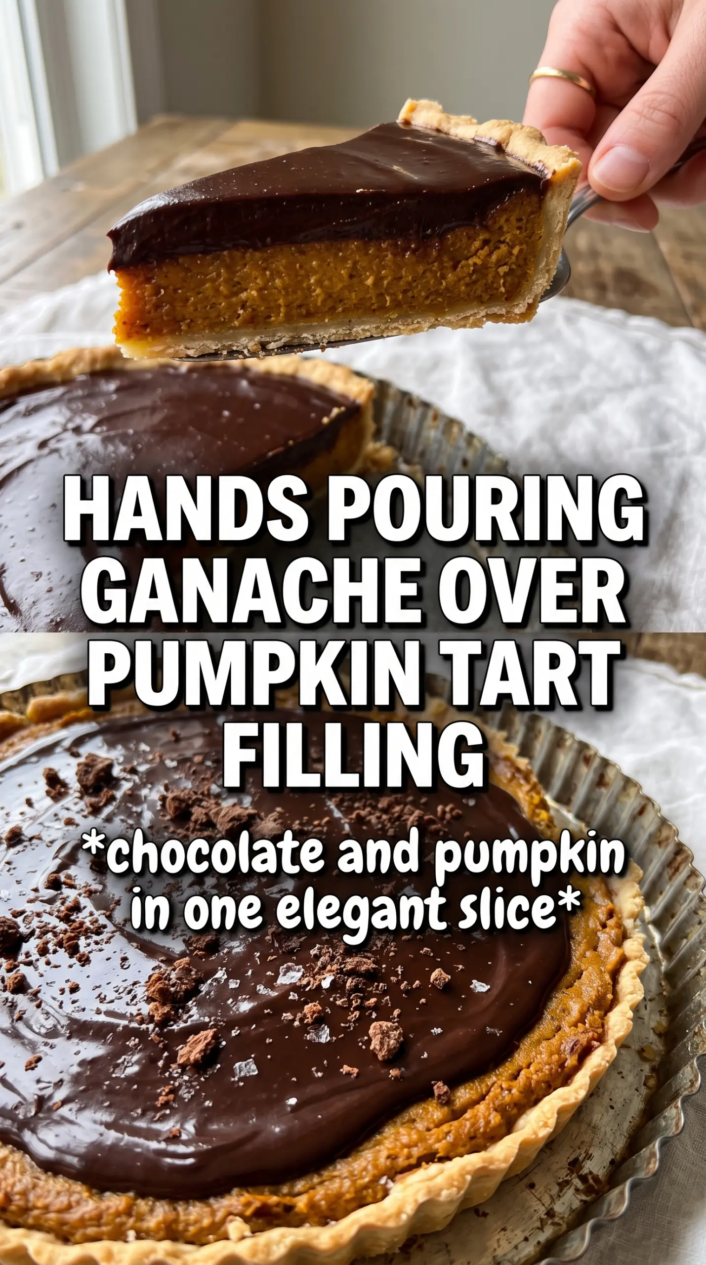Dark Chocolate Pumpkin Tart silky chocolate pumpkin filling