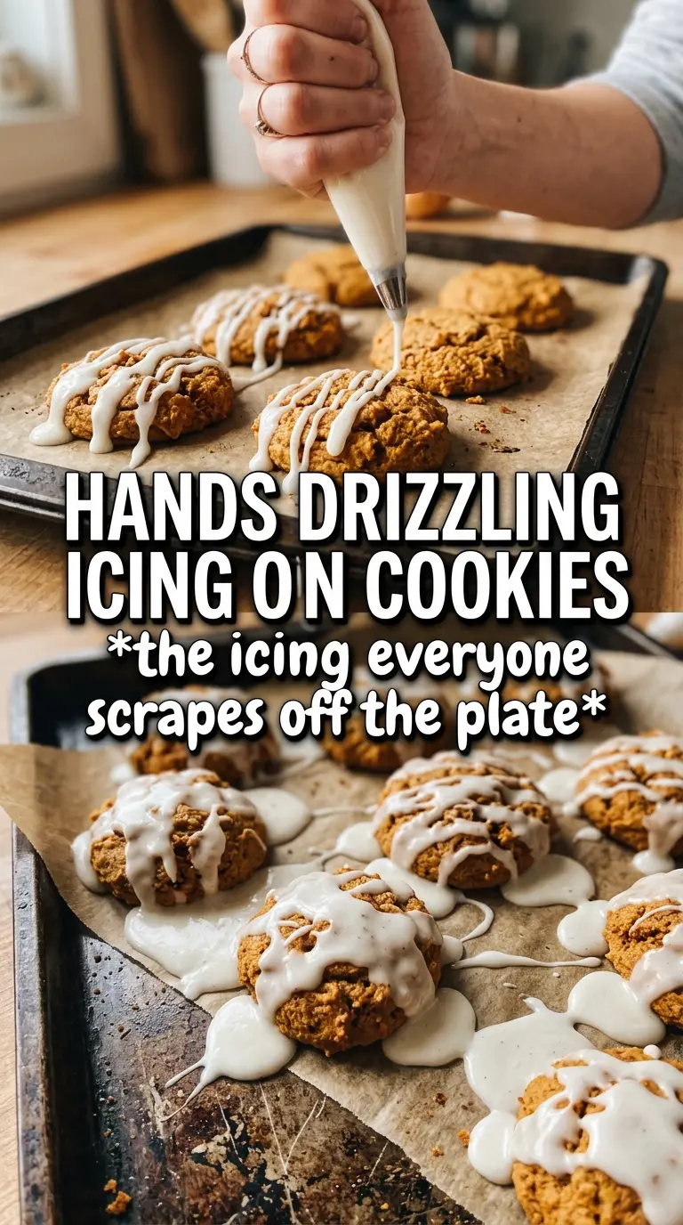 Iced Pumpkin Cookies soft frosted cinnamon