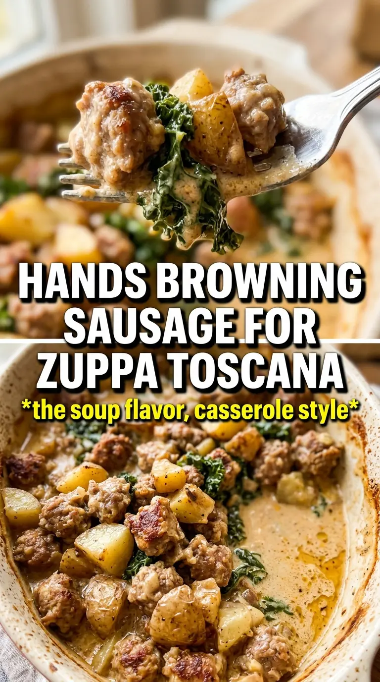 Italian Zuppa Toscana casserole creamy potatoes sausage kale