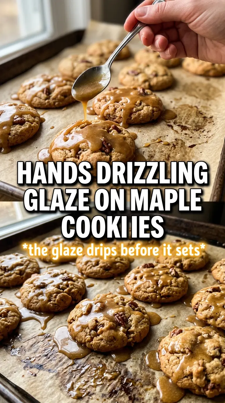 Maple Pumpkin Cookies soft glazed crinkled