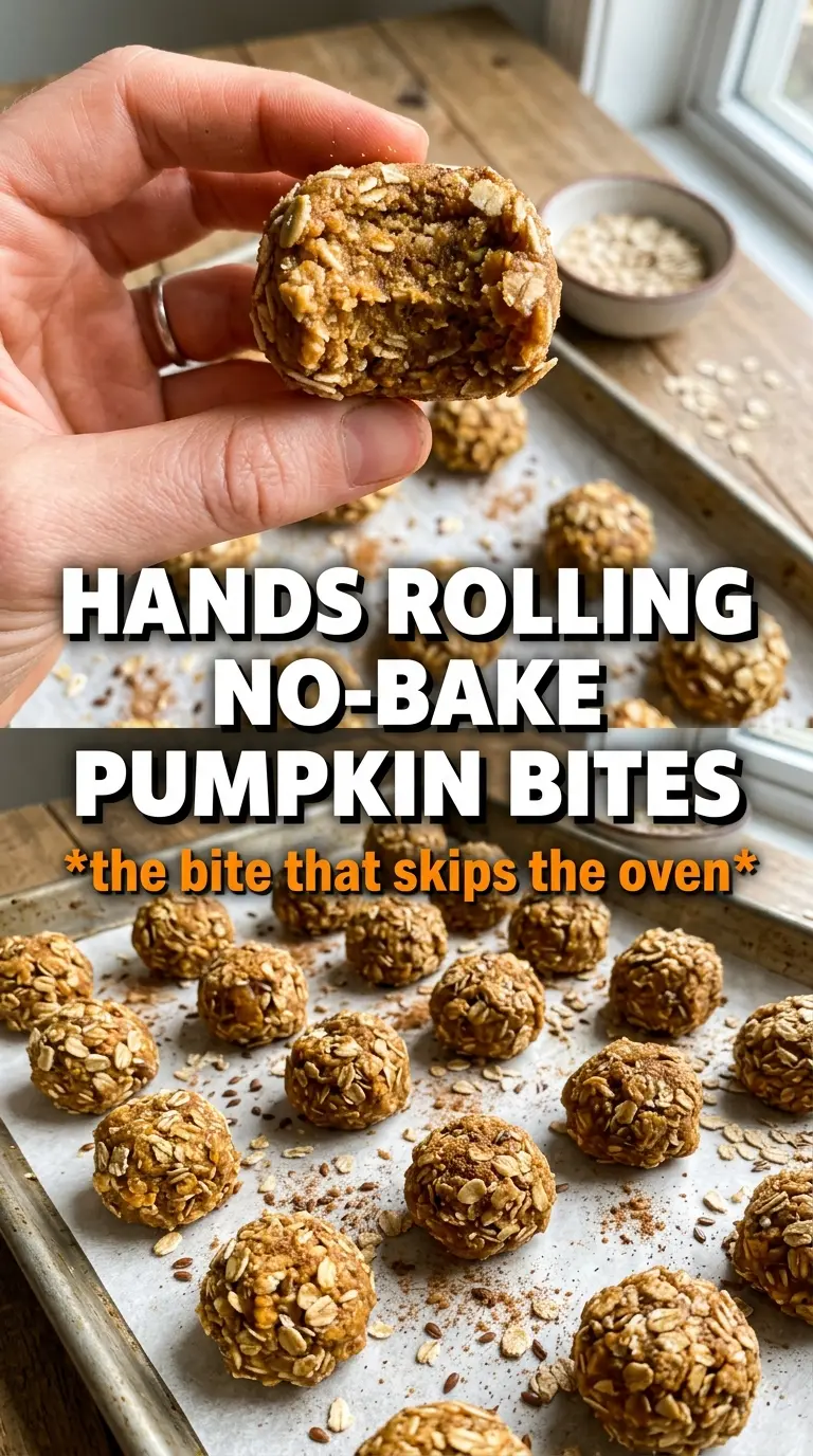 No-Bake Pumpkin Bites pumpkin oat bites cinnamon sugar