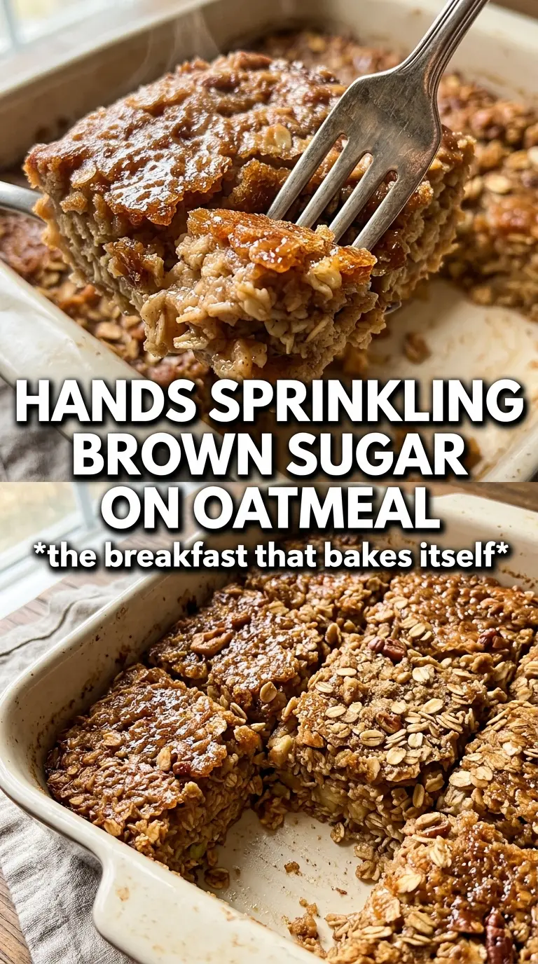 Pumpkin Baked Oatmeal With Brown Sugar, caramelized oats, maple drizzle