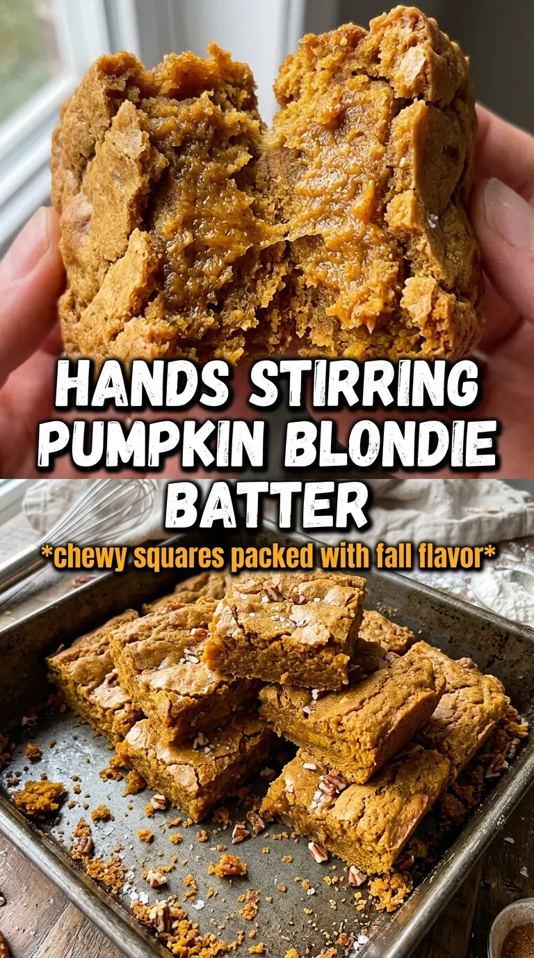 Pumpkin Blondies chewy caramel-spiced
