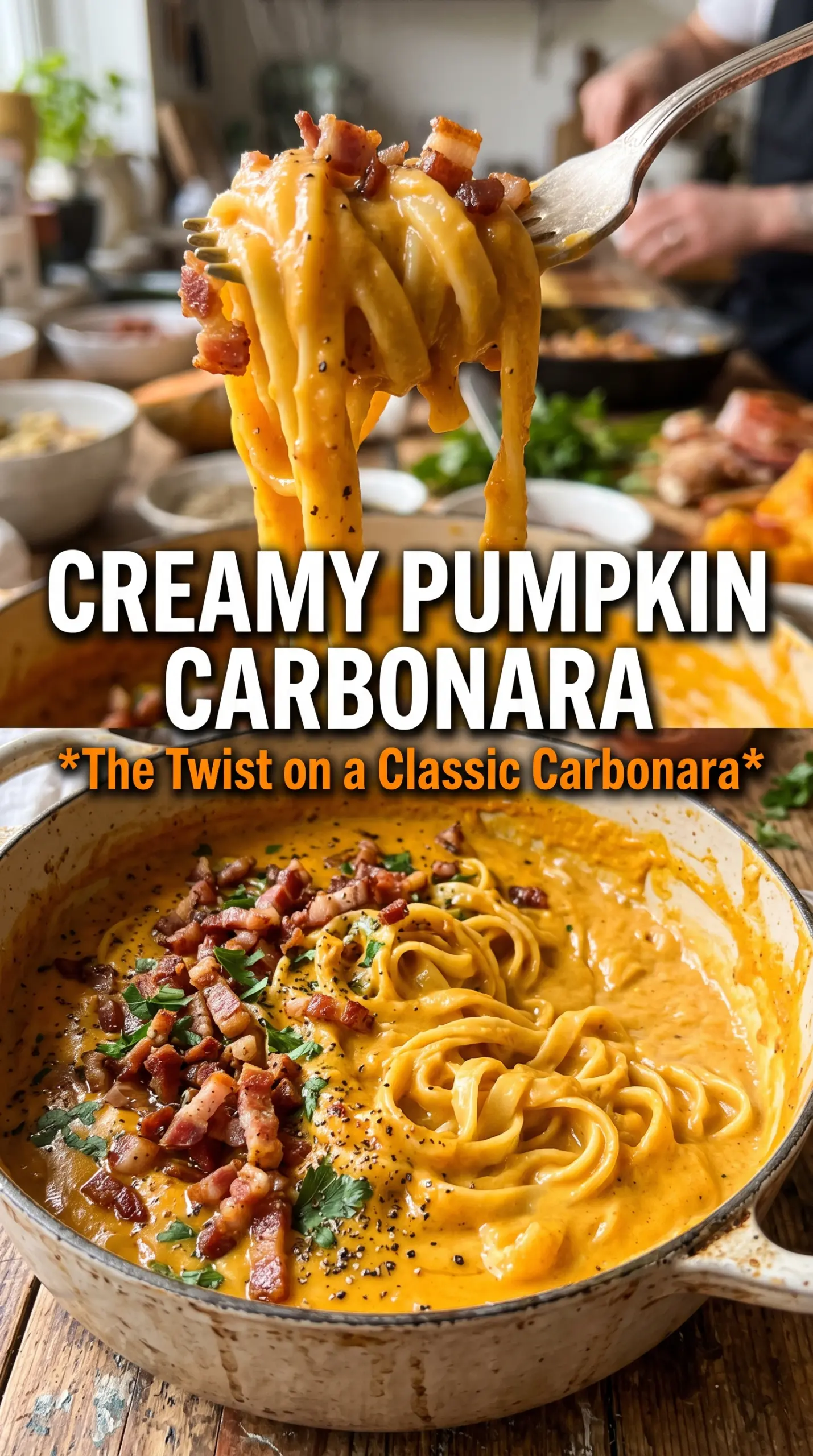 Pumpkin Carbonara silky pancetta parmesan