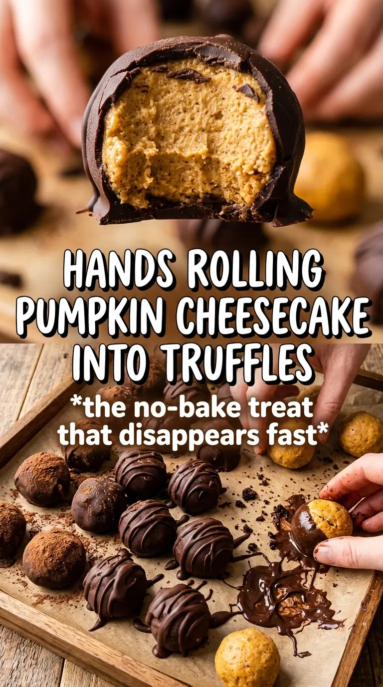 Pumpkin Cheesecake Truffles creamy spiced dipped