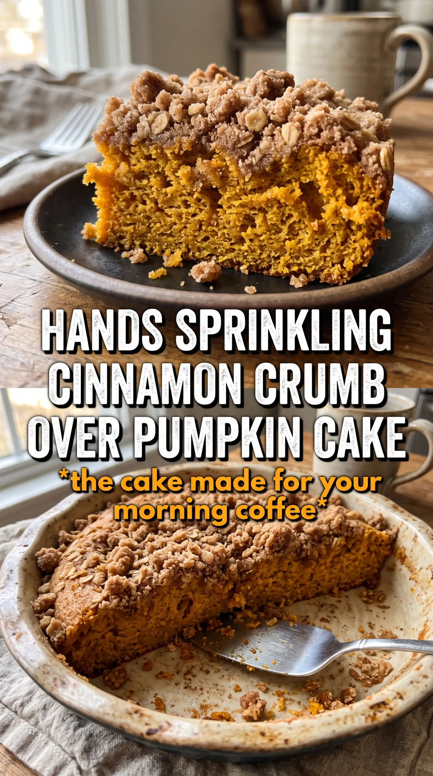 Pumpkin coffee cake moist cinnamon streusel