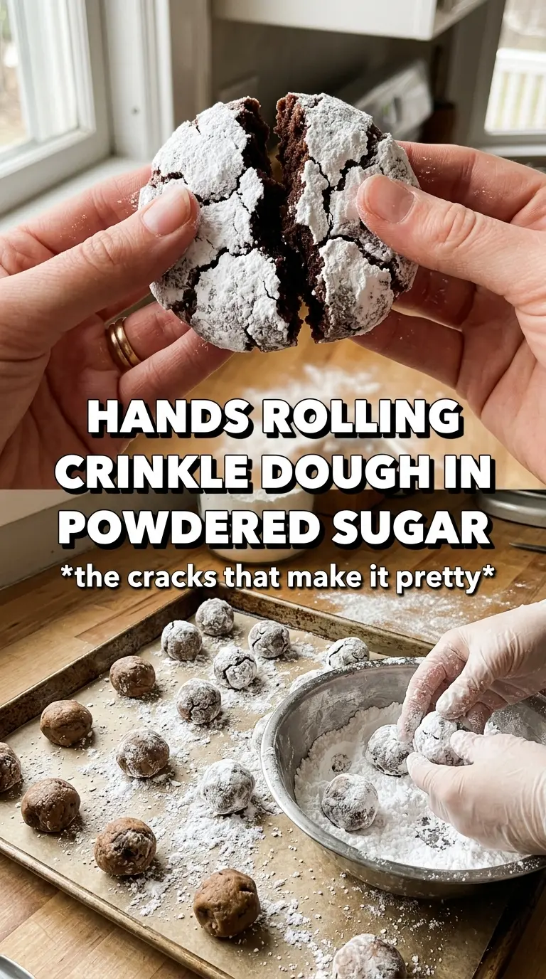 Pumpkin Crinkle Cookies powdered sugar crinkled