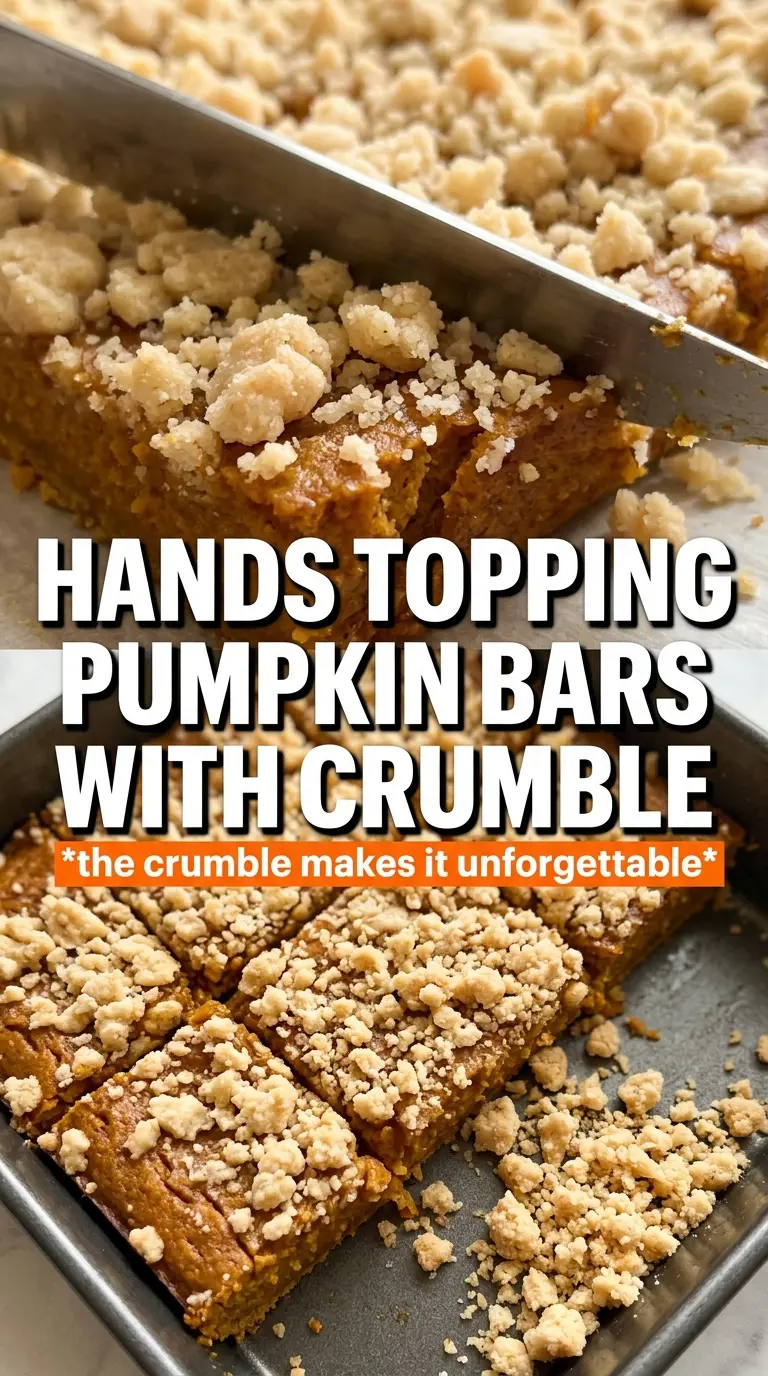 Pumpkin Crumble Bars with oat crumble, creamy pumpkin filling