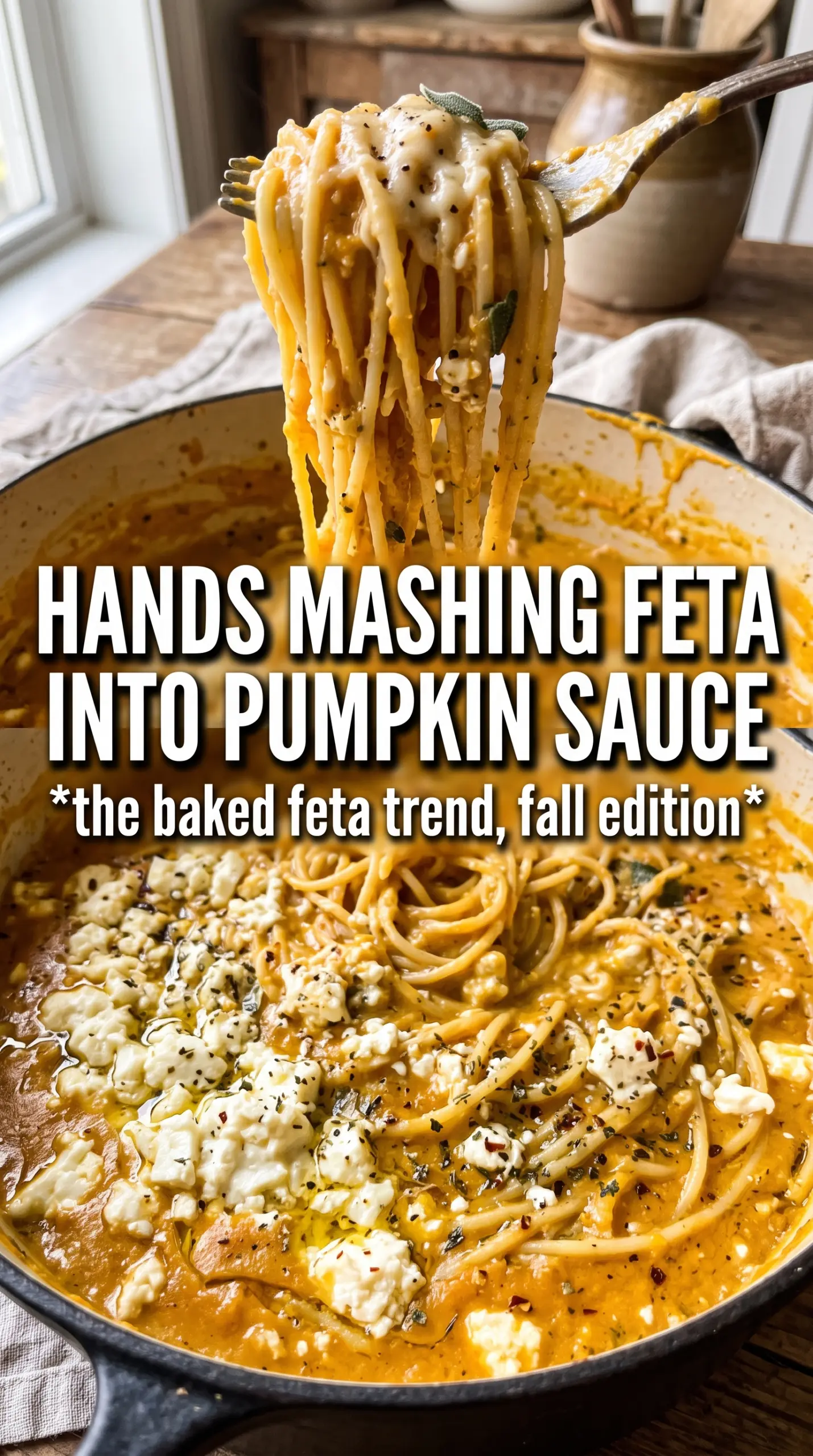 Pumpkin Feta Pasta creamy roasted savory