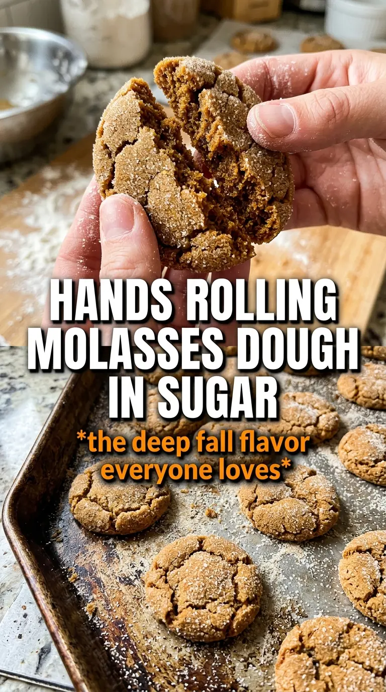 Pumpkin Molasses Cookies deep brown crinkled sugar-coated