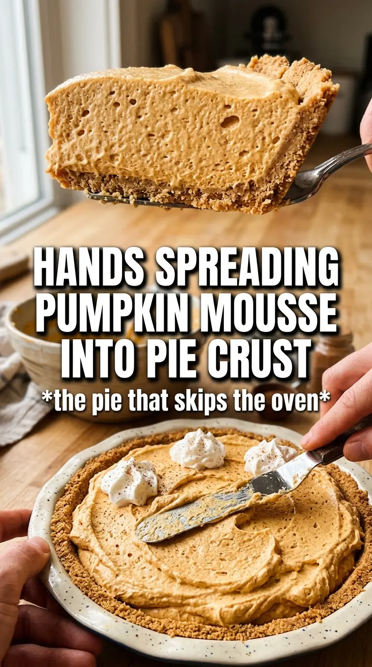 Pumpkin Mousse Pie, creamy gingersnap crust