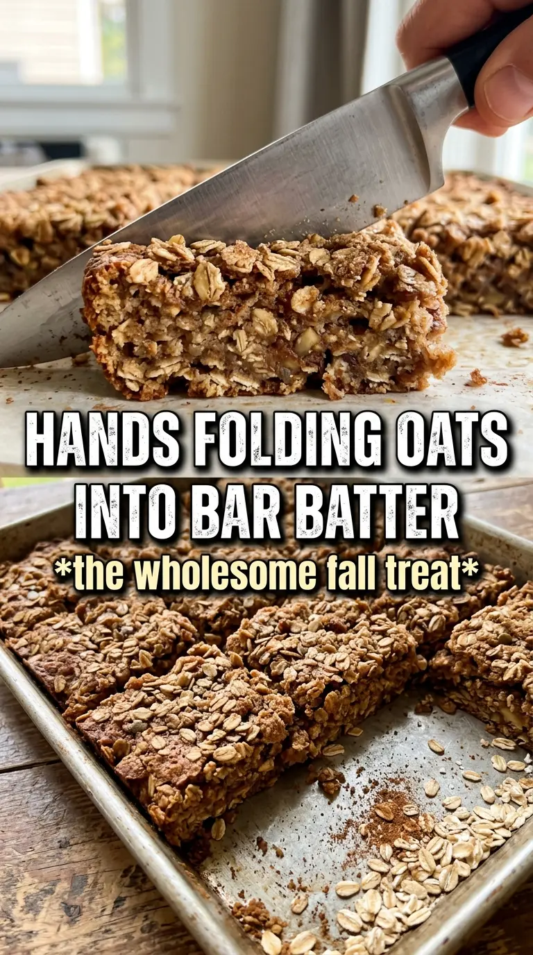 Pumpkin Oatmeal Bars hearty textured drizzled