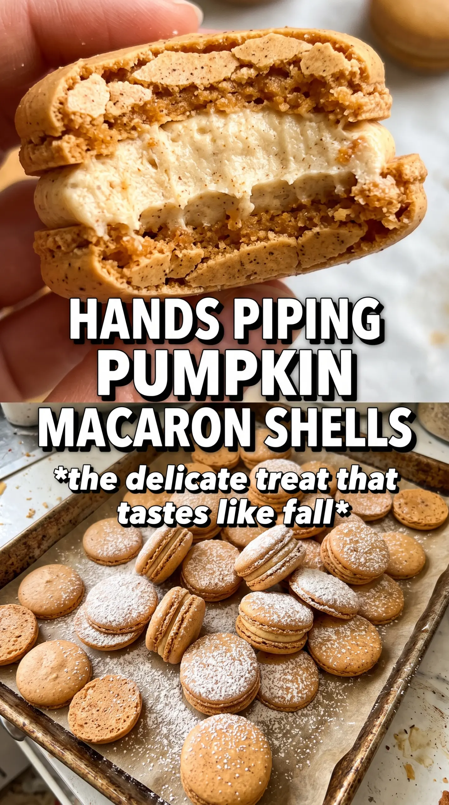 Pumpkin Pie Macarons smooth spiced sandwich cookies