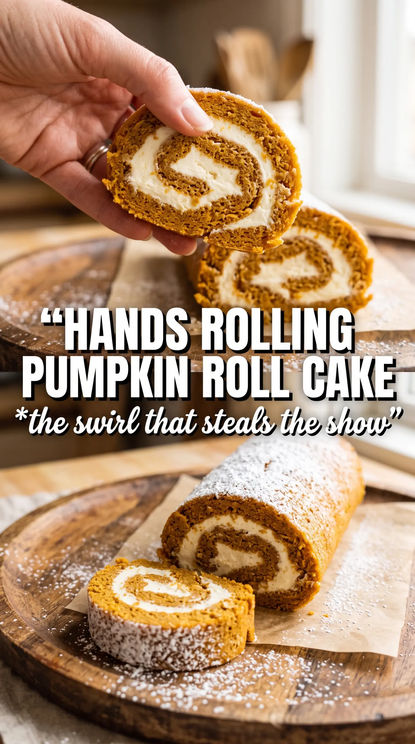 Pumpkin Roll sliced creamy spiced