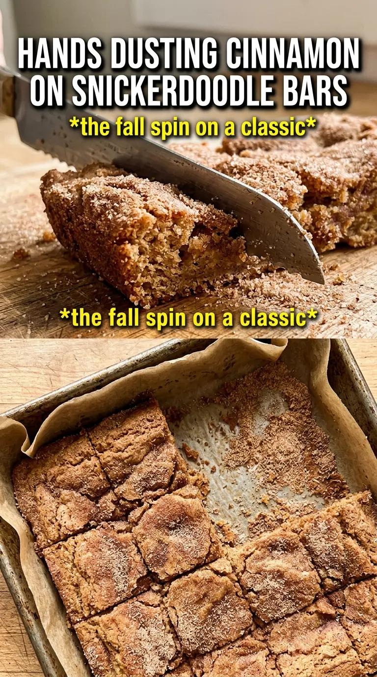 Pumpkin Snickerdoodle Bars chewy cinnamon-sugar