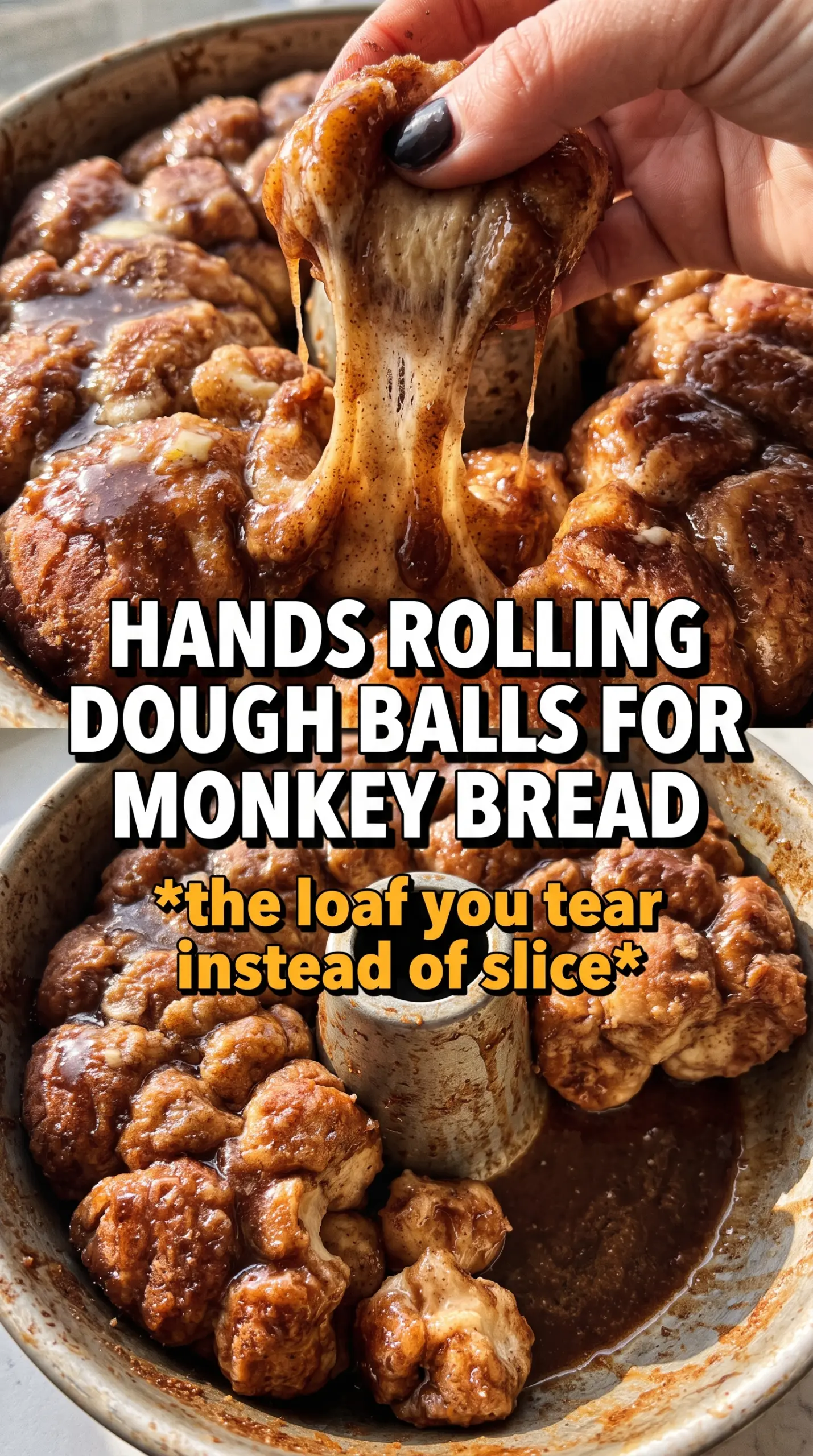 Pumpkin spice monkey bread with cream cheese glaze, caramelized pull-apart, bundt pan