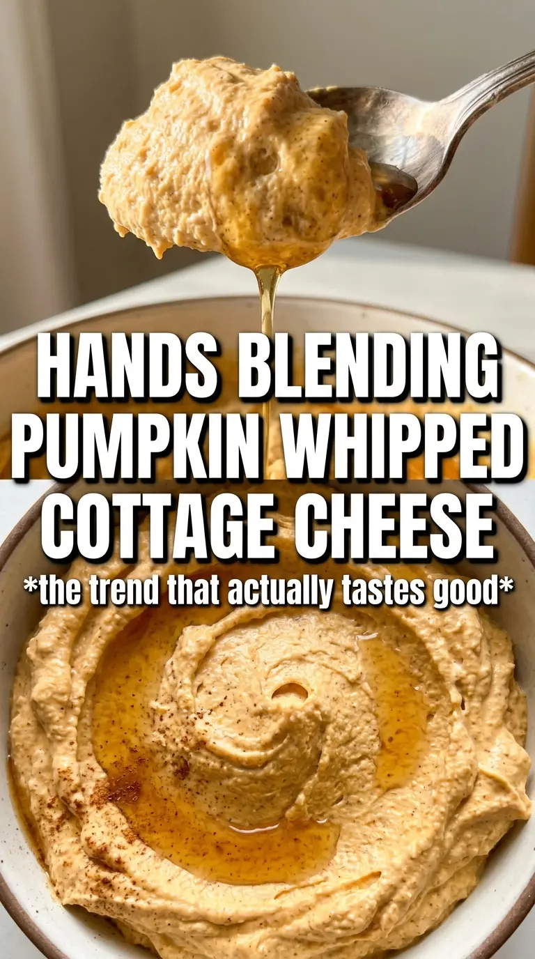 Pumpkin Whipped Cottage Cheese smooth creamy pumpkin bowl