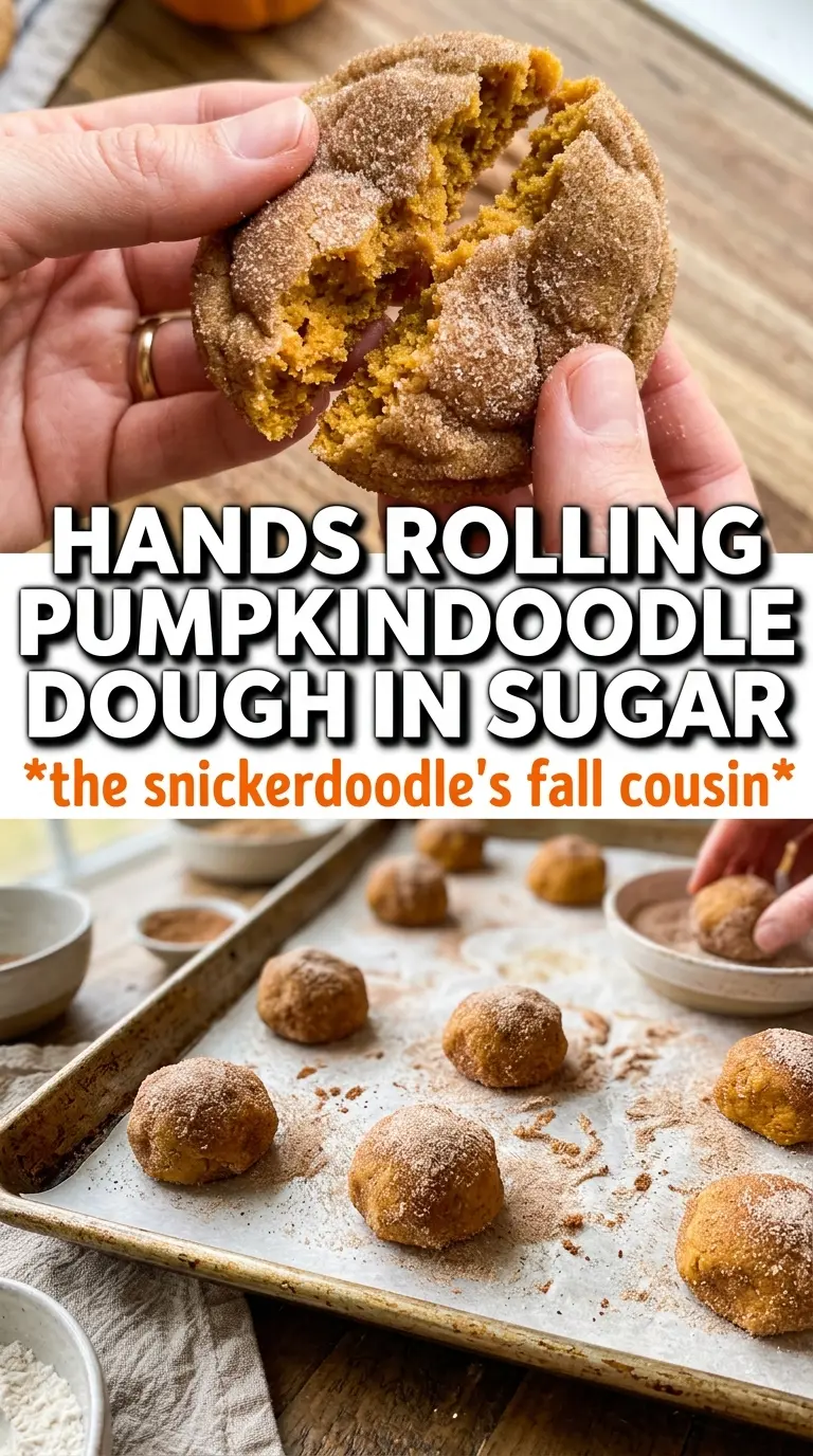 Pumpkindoodle Cookies crinkly pumpkin spice cinnamon sugar