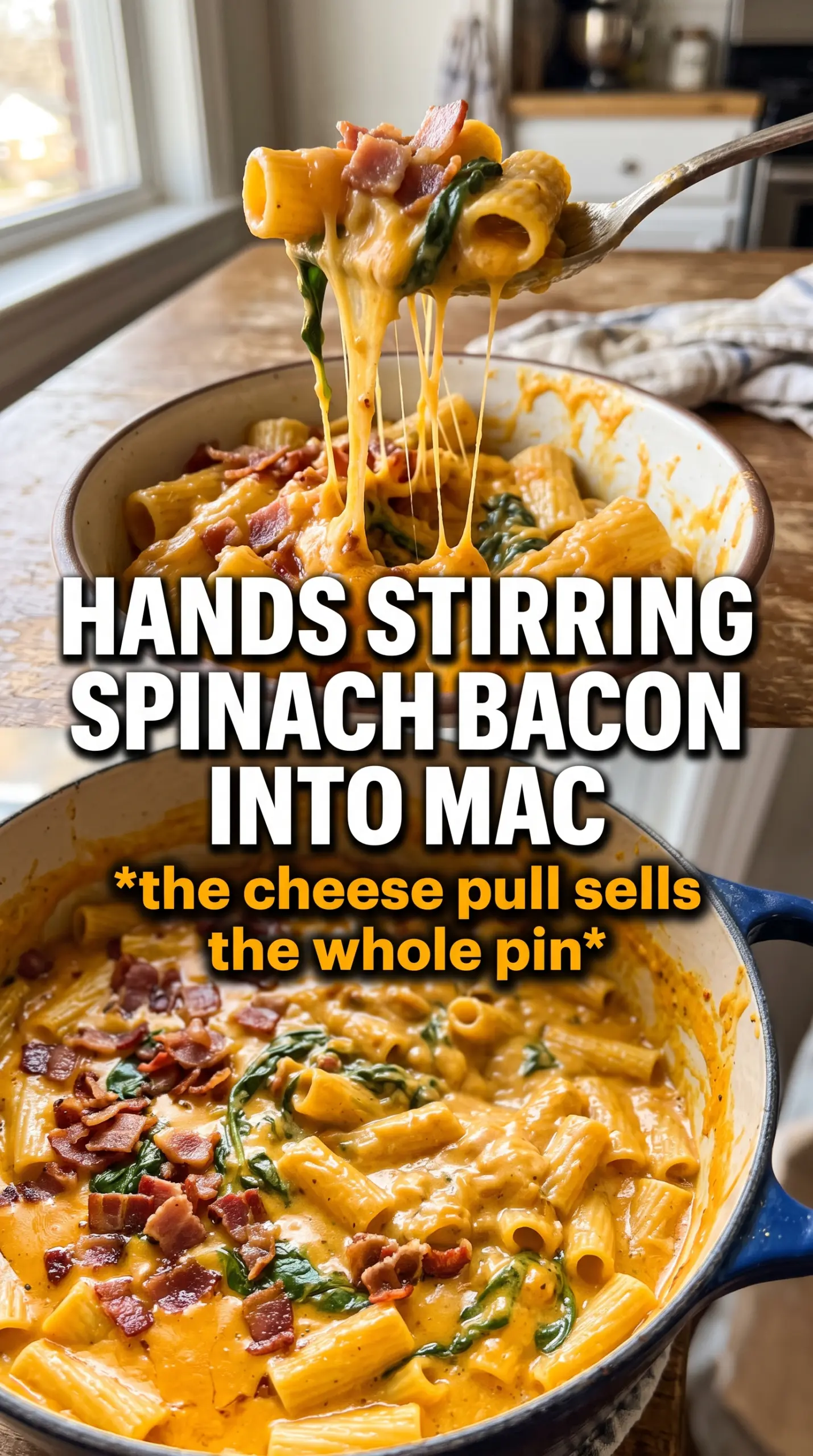 Spinach bacon pumpkin mac and cheese creamy baked pasta