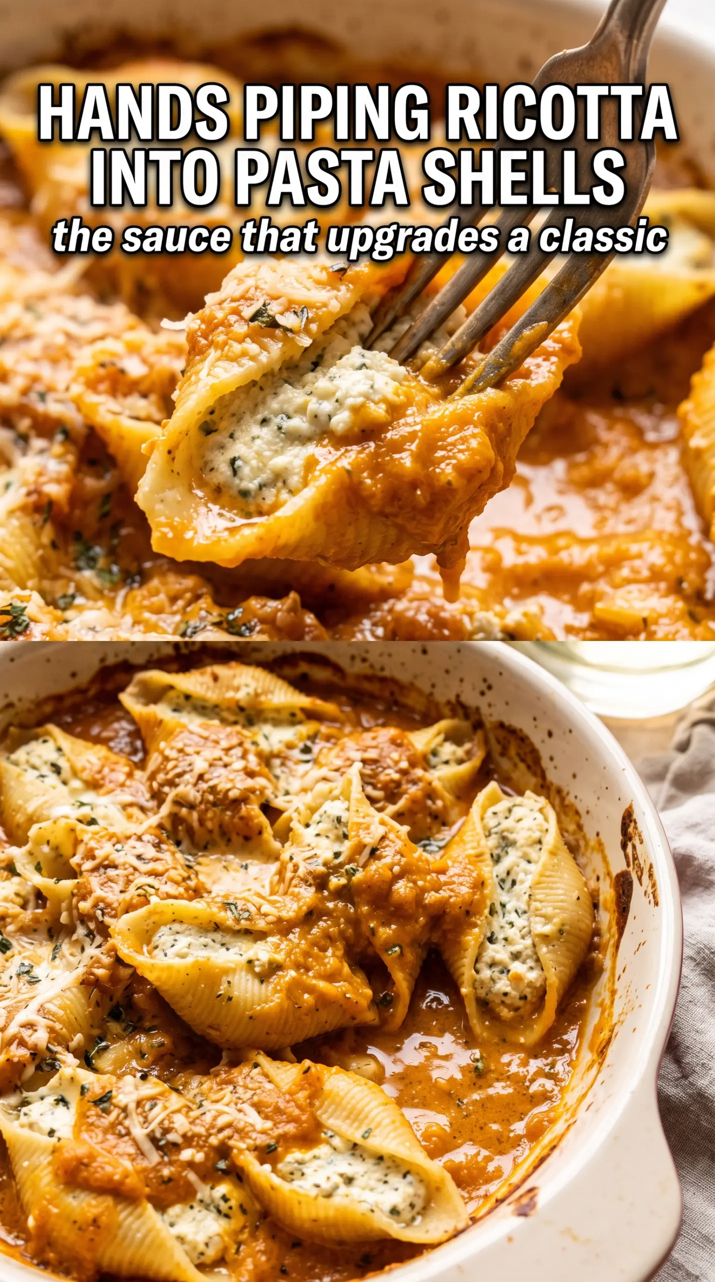 Stuffed Shells With Pumpkin Cream Sauce creamy baked pasta